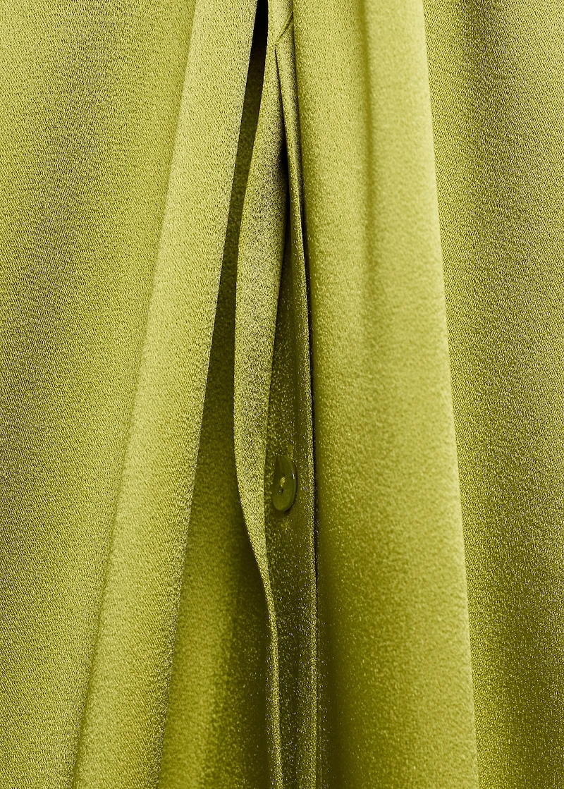 Draped shirt dress with side openings