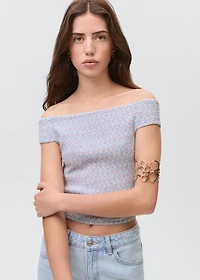 Print off-shoulder top
