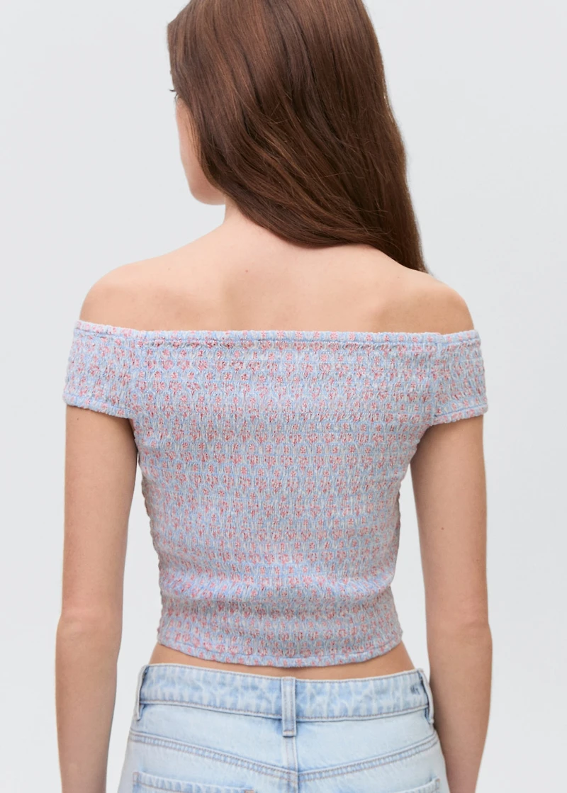 Print off-shoulder top