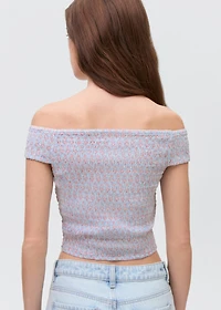Print off-shoulder top