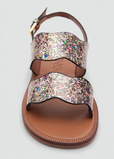 Sandals with glitter strap