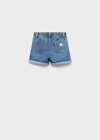 Drawstring denim Bermuda shorts