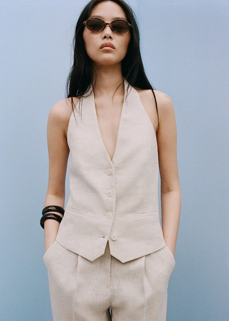 Linen suit waistcoat