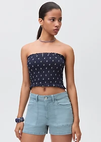 Straight-fit denim shorts