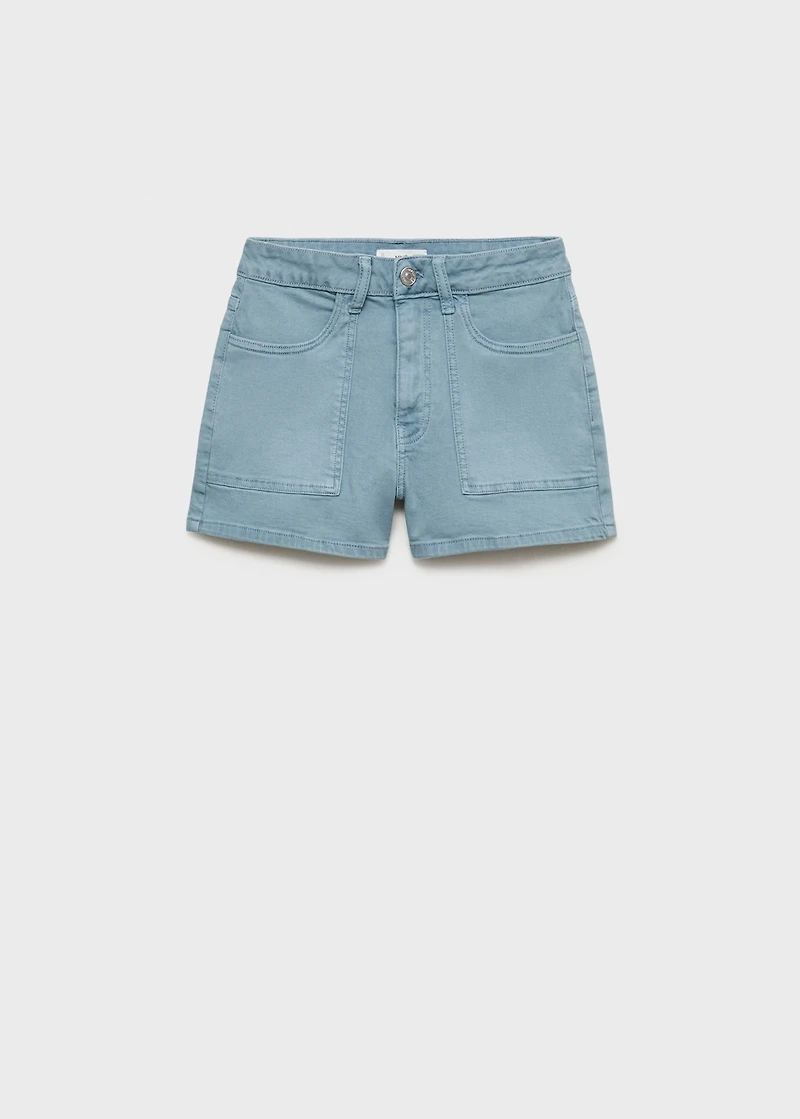 Straight-fit denim shorts