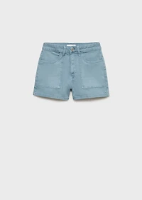 Straight-fit denim shorts