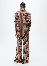 Paisley-print wide leg pants