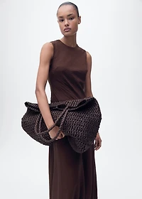 Midi-dress with puffed hem