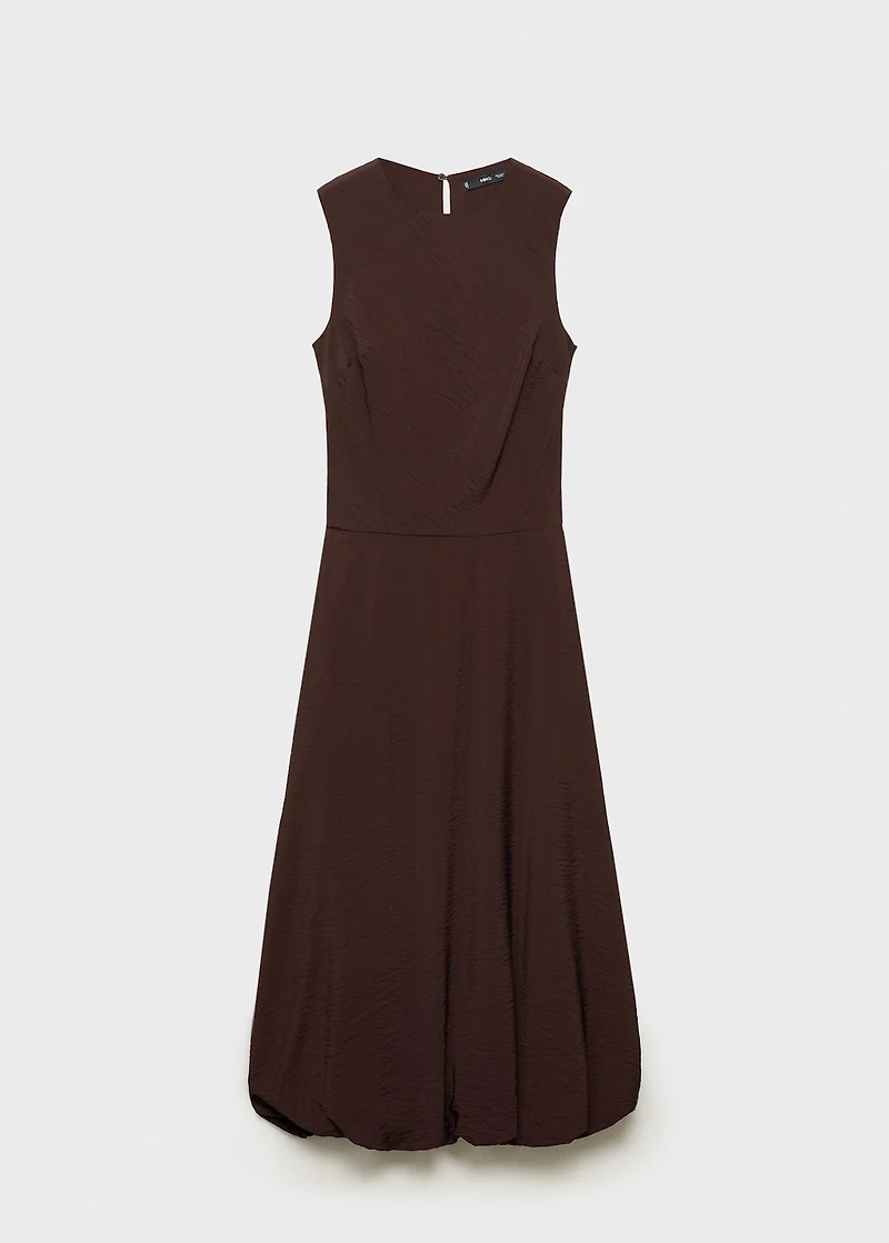 Midi-dress with puffed hem