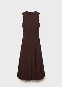 Midi-dress with puffed hem