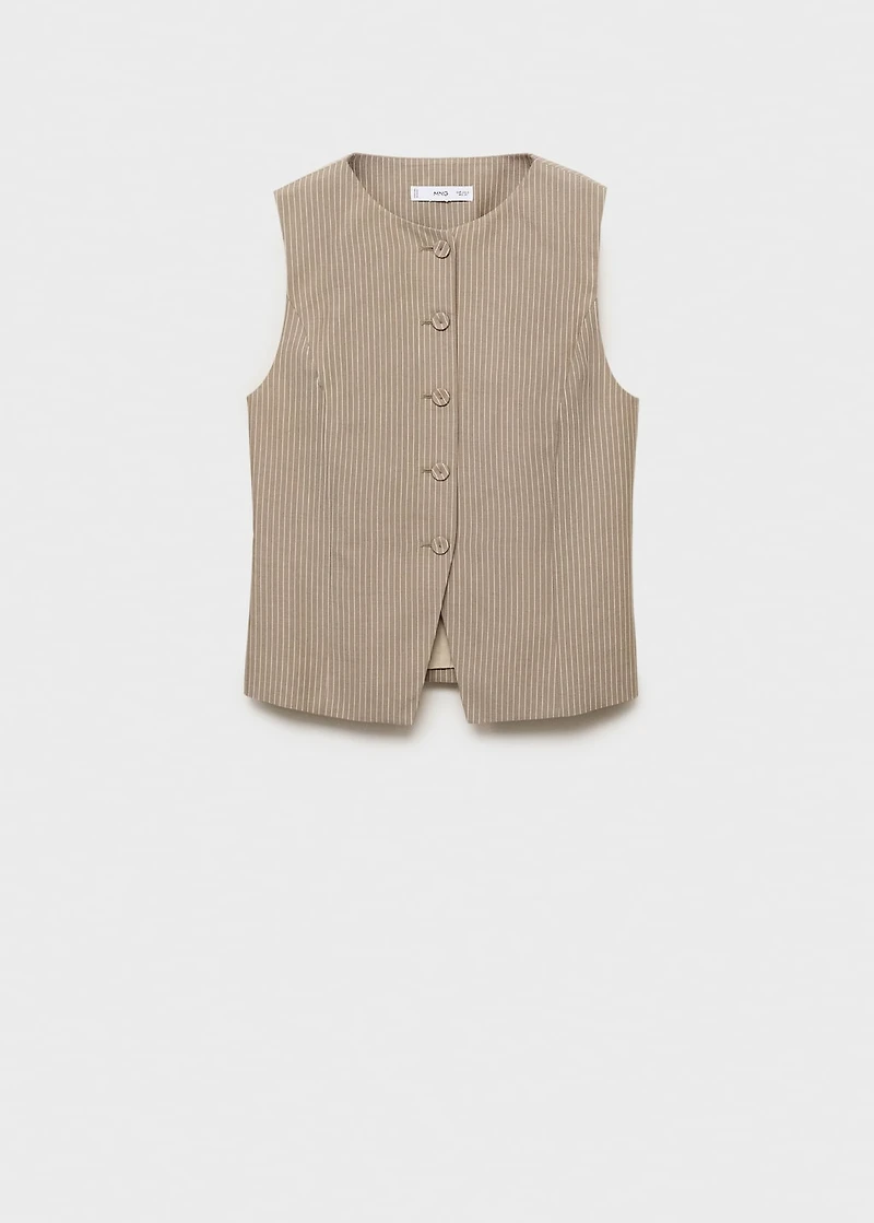 Striped lyocell suit vest