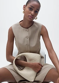 Striped lyocell suit vest