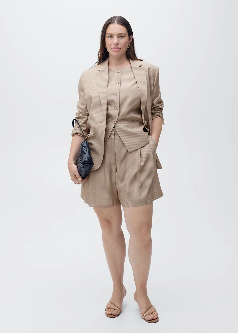 Striped lyocell suit vest