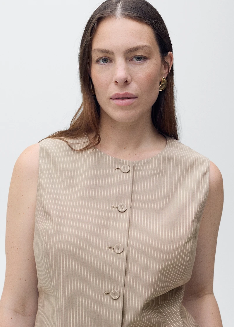 Striped lyocell suit vest