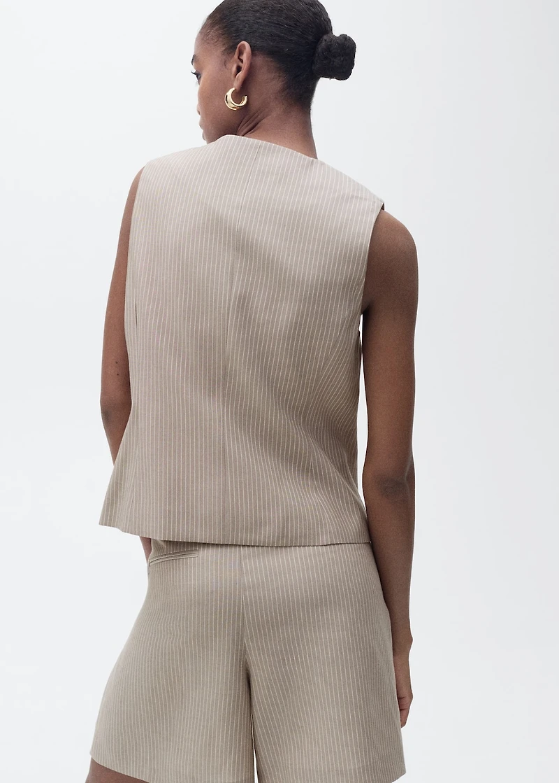 Striped lyocell suit vest