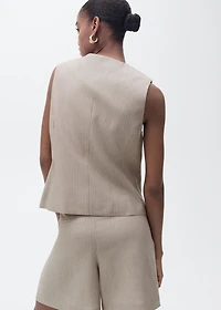 Striped lyocell suit vest