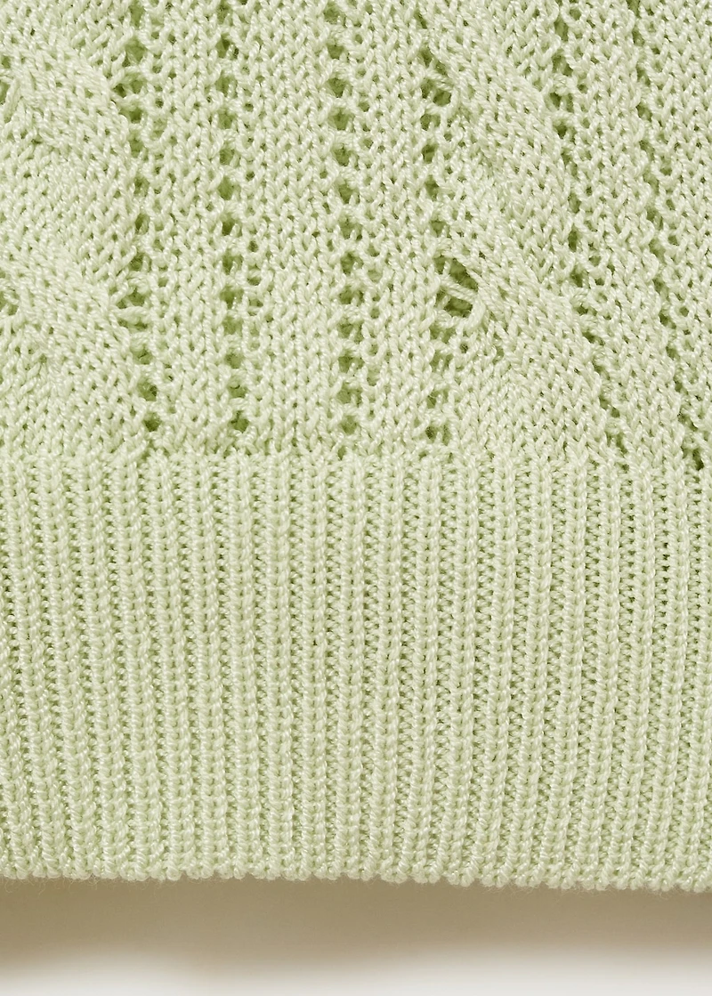 Short-sleeved cable-knit sweater