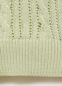 Short-sleeved cable-knit sweater