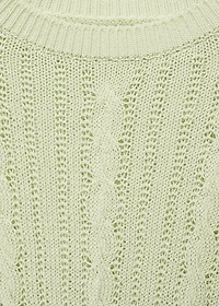Short-sleeved cable-knit sweater