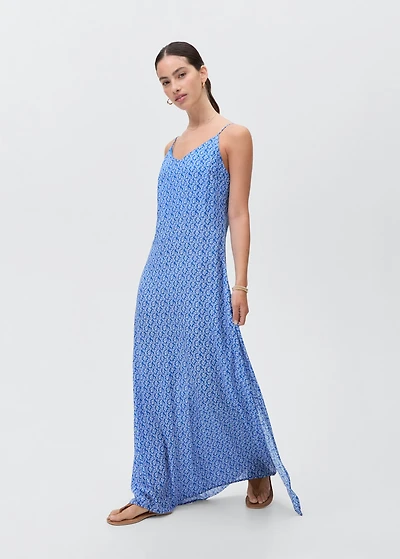 Long floral-print dress