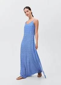 Long floral-print dress