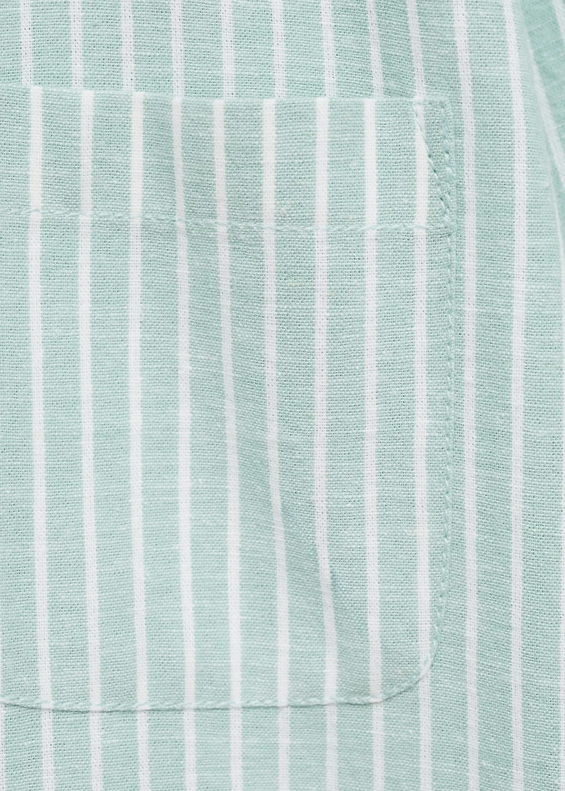 Striped linen-blend shirt