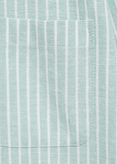 Striped linen-blend shirt