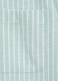 Striped linen-blend shirt