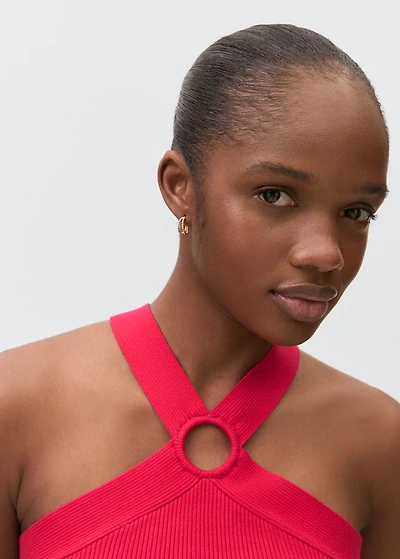 Halter-neck knitted top