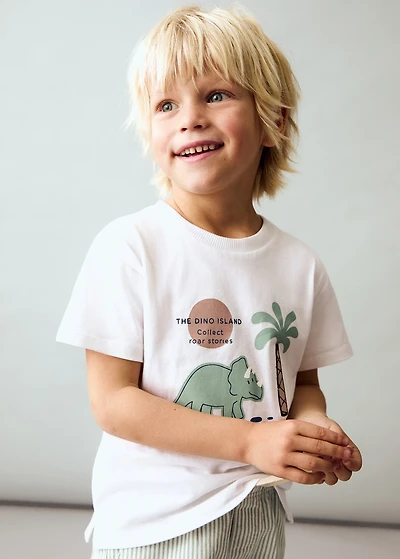 Printed cotton-blend t-shirt