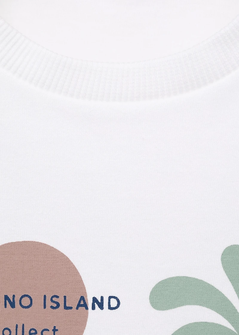 Printed cotton-blend t-shirt