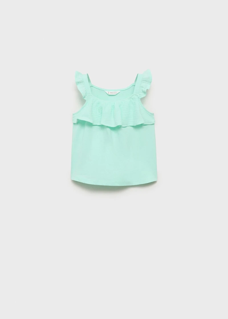 Ruffle textured T-shirt