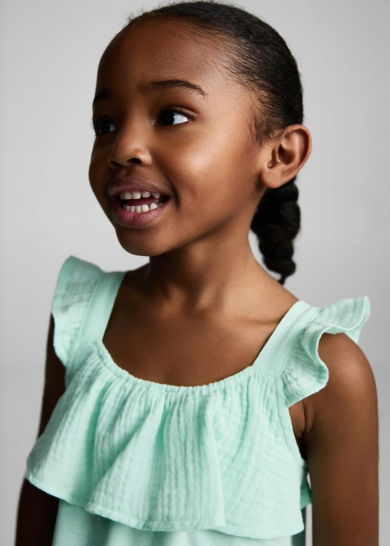 Ruffle textured T-shirt