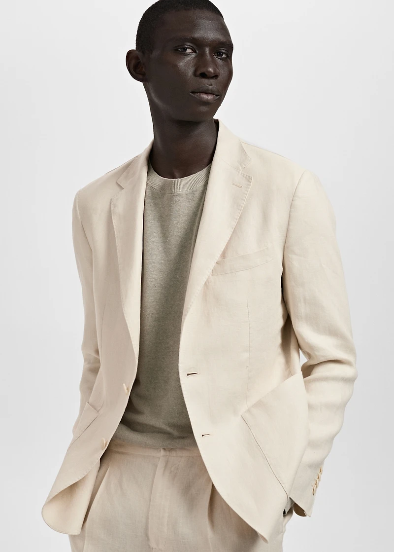 Salerno suit blazer 100% linen slim fit