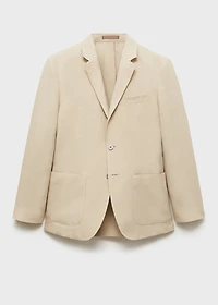 100% linen blazer with patch pockets