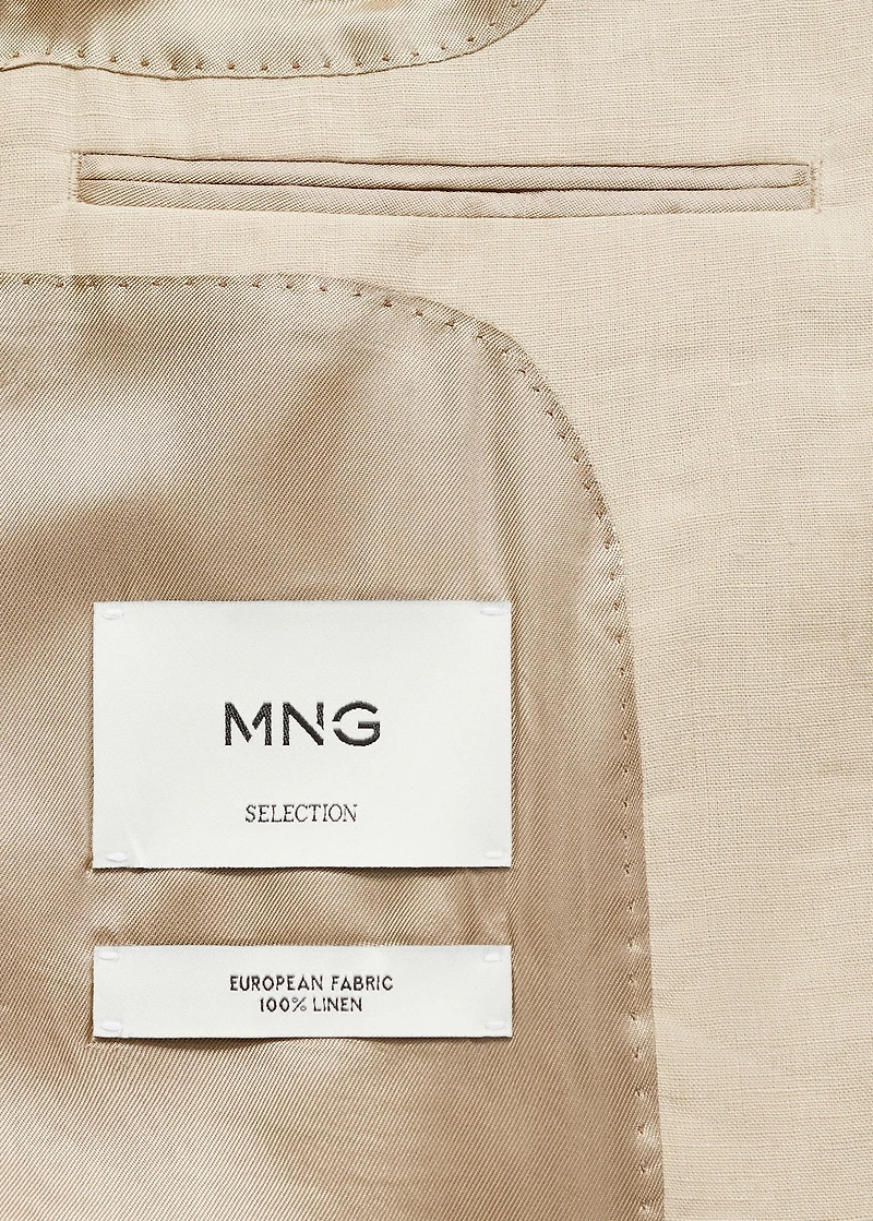 100% linen blazer with patch pockets