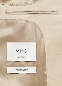 100% linen blazer with patch pockets