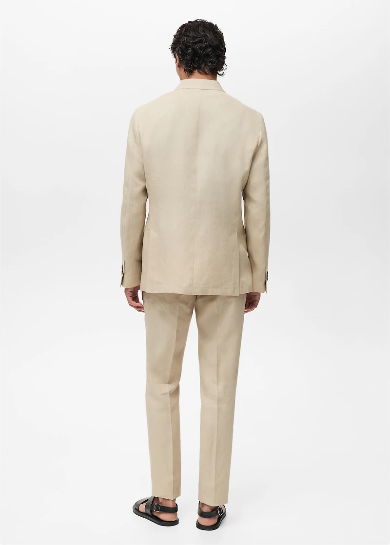 100% linen blazer with patch pockets