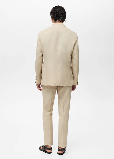 100% linen blazer with patch pockets