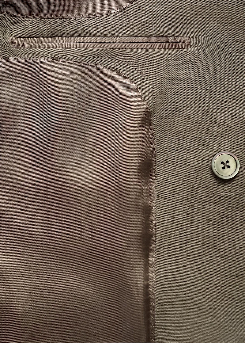 Slim-fit linen-blend double-breasted blazer