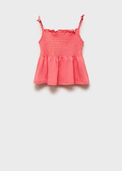 Ruched strapless top