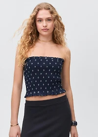 Ruched strapless top
