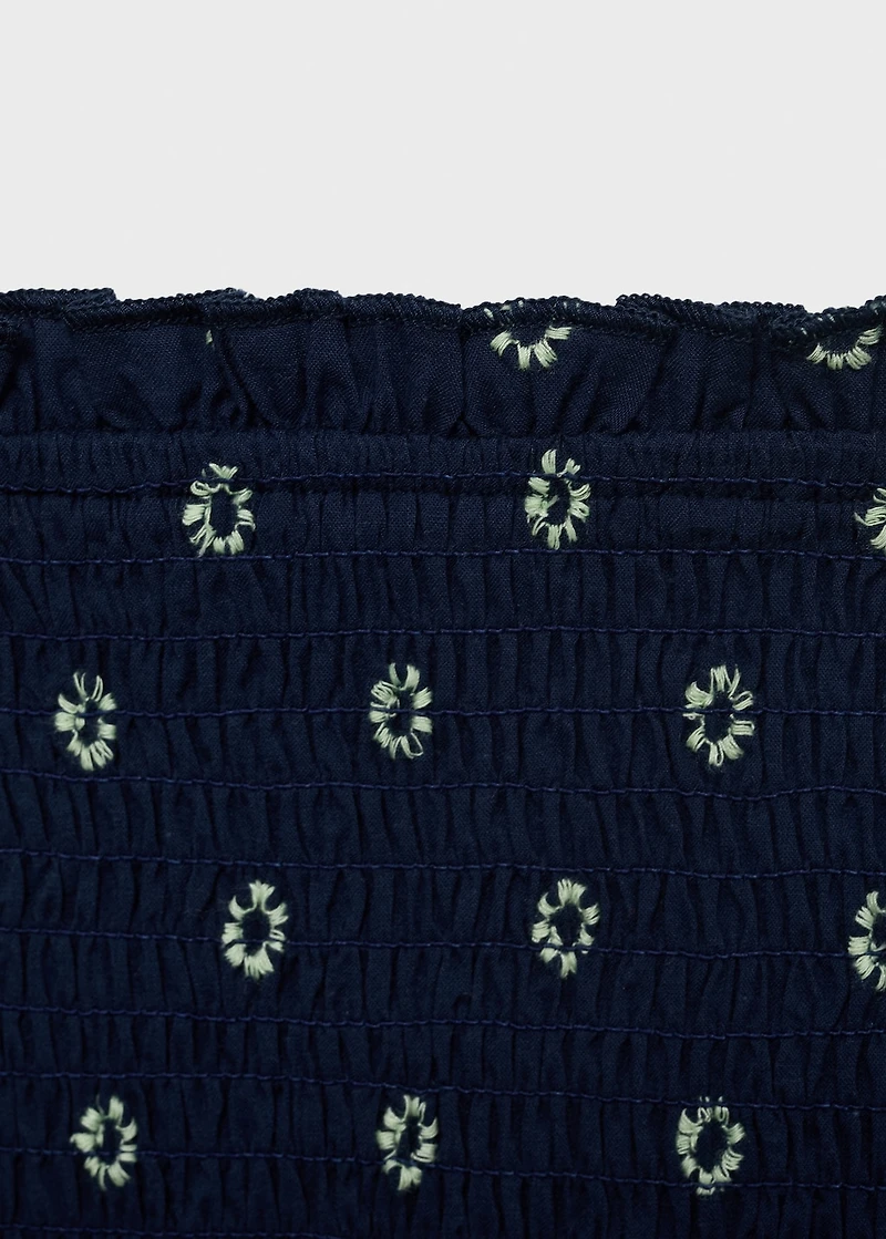 Ruched strapless top