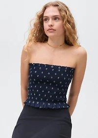 Ruched strapless top