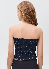 Ruched strapless top