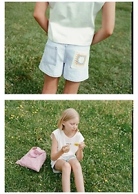 Combined crochet shorts