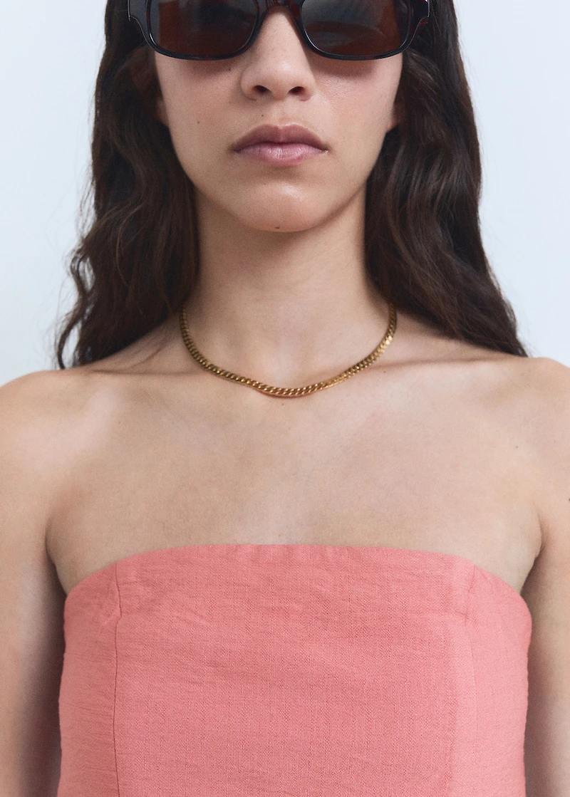 Asymmetrical strapless top