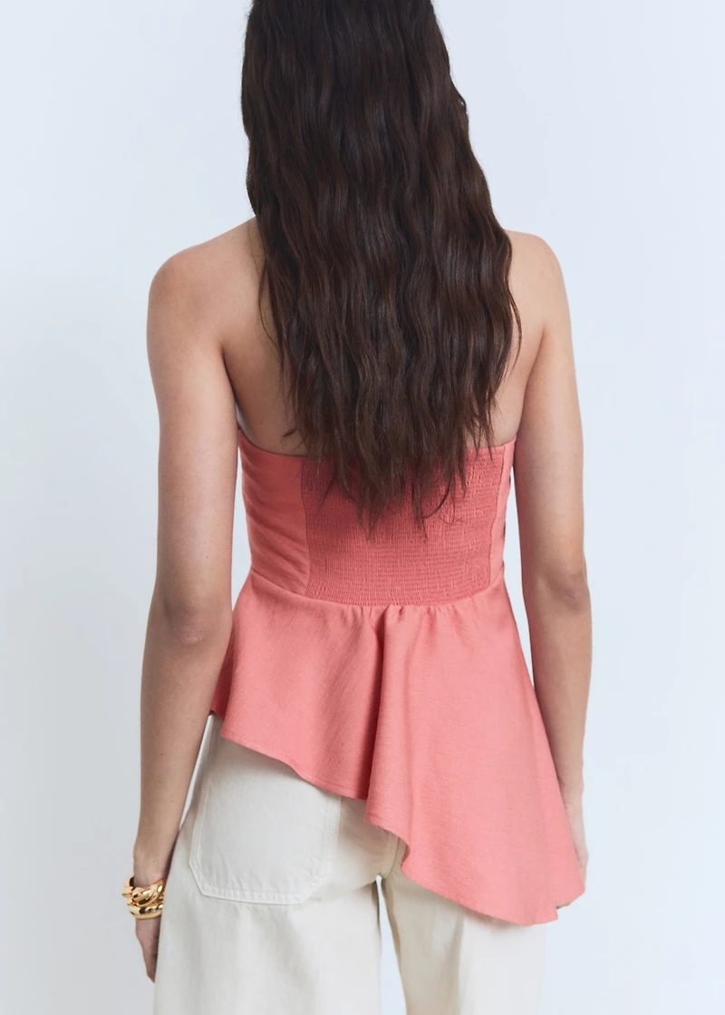 Asymmetrical strapless top