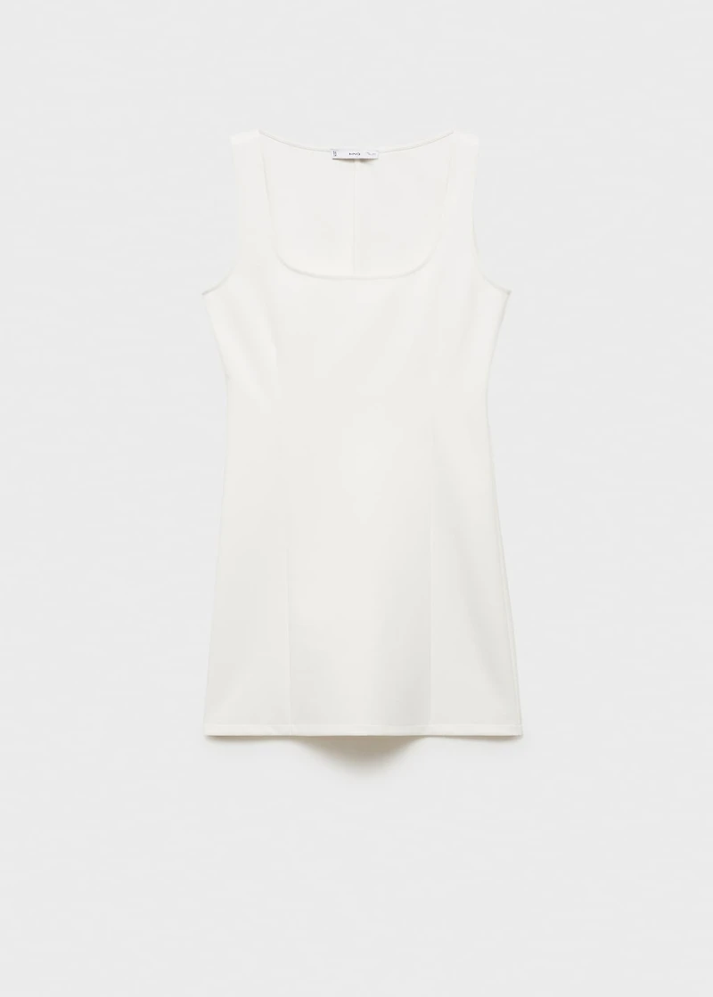 Strappy dress with pleat detail