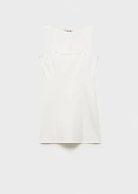 Strappy dress with pleat detail